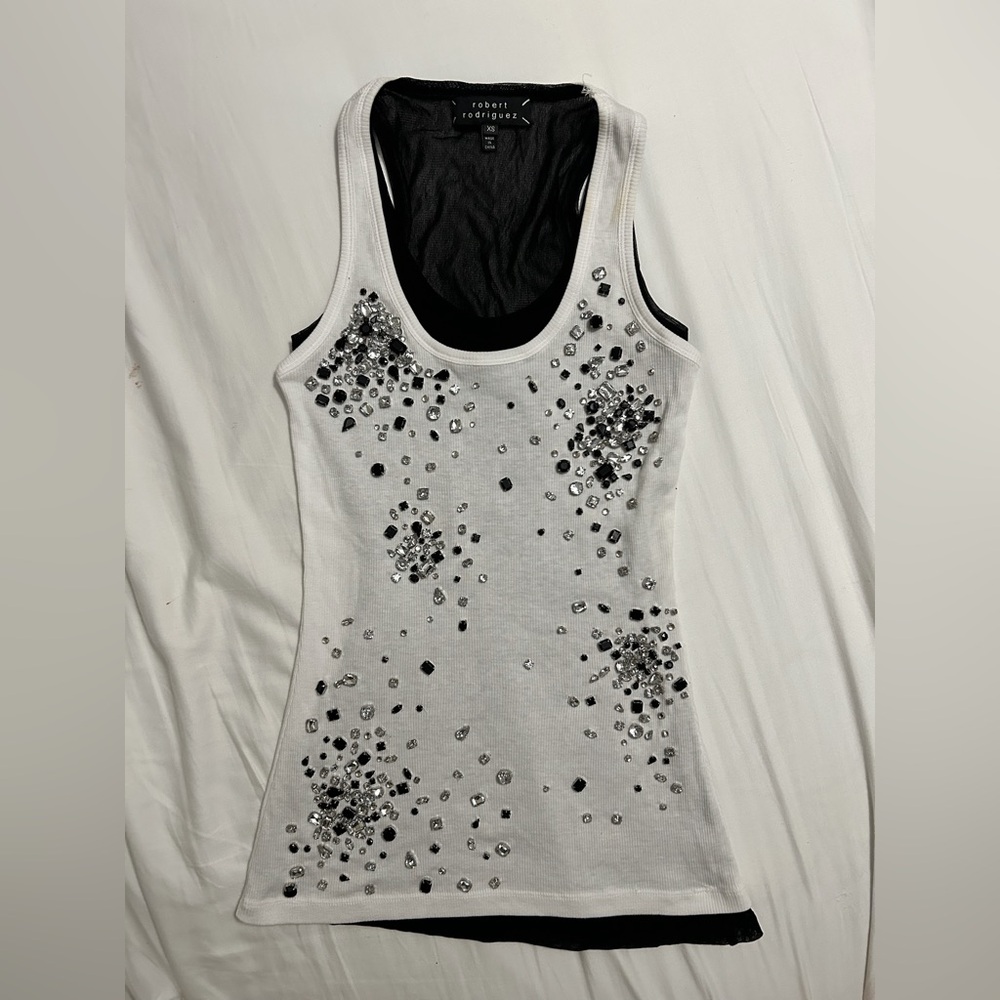 EUC Robert Rodriguez rhinestone tank